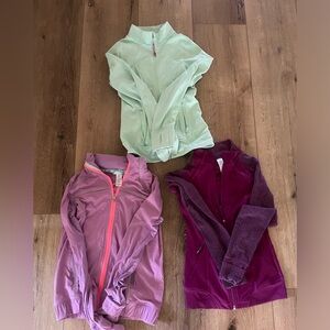 Ivivva (Lululemon for kids) Girls jackets. Size 10 Girls. Lot of THREE.